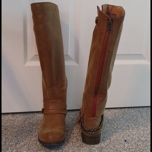 Tan riding boots